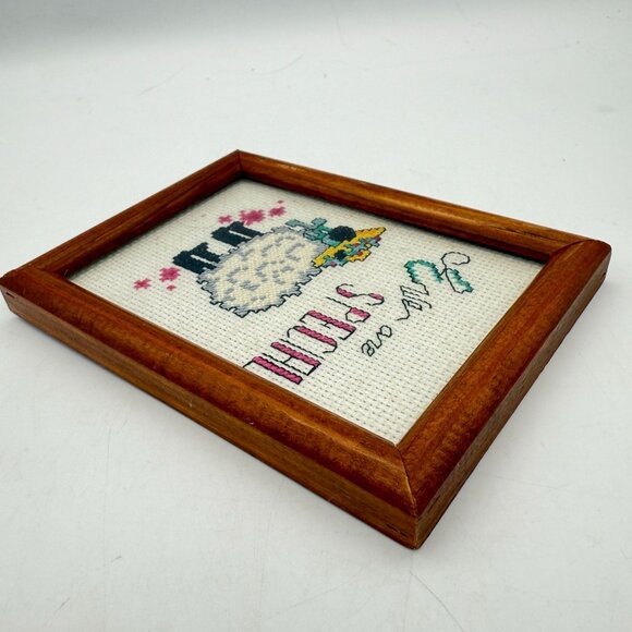 Handmade "Ewe Are Special" Sheep Cross Stitch Art Wood Frame Glass Friends 6 X 4 - Picture 3 of 7